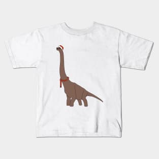 Christmas Brown Dinosaur Digital Art | Christmas Special | illusima Kids T-Shirt